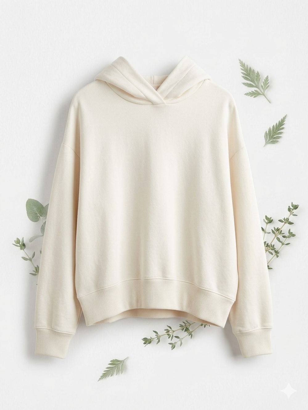 a new day Cozy Everyday Hooded Boxy Sweatshirt - Cream XXL